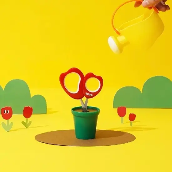 ZEZE Tulip Pet Grooming Scissors-Red image {3}