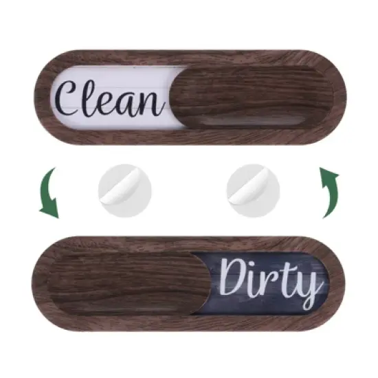 Unique Bargains Kitchen Hotel Indicating Clean Dirty Sign Wood Oval Dishwasher Magnet image {7}