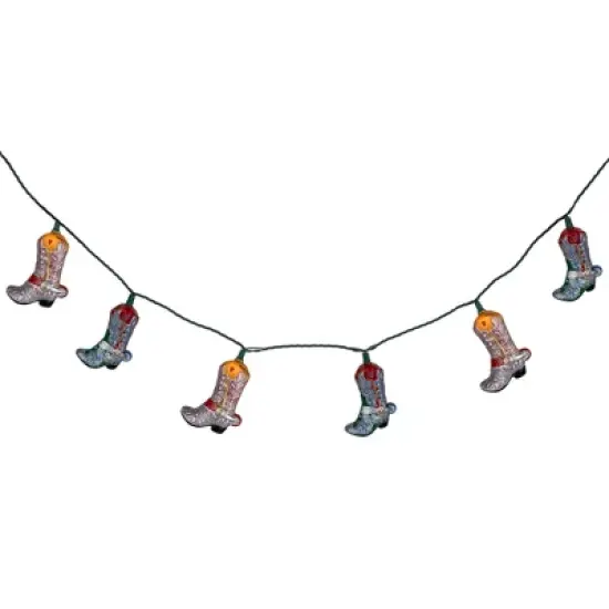 Northlight Cowboy Boots Indoor Outdoor Patio Light Set - 6' Green Wire - 10ct image {3}