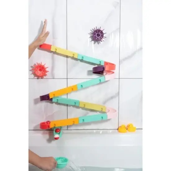 Interactive Bathtub Slide Set and Baby Shower Sprayer Toy Bundle &ndash; Fun Bath Toys for Toddlers, Educational and Durable Water Play Set image {1}