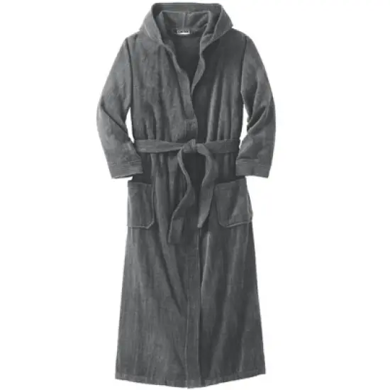 KingSize Men's Big & Tall Terry Velour Hooded Maxi Robe image {1}