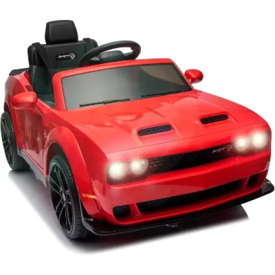 Licensed Dodge Challenger 12V Kids Electric Ride-On Car with Remote Control, LED Lights, Bluetooth, MP3, Dual Motors, Spring Suspension image {10}