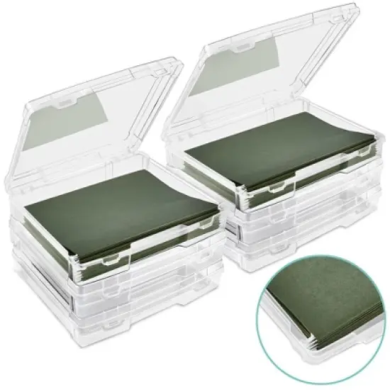 Sorbus Hanging File Organizer Bins Clear Plastic Stackable for Document Storage image {12}