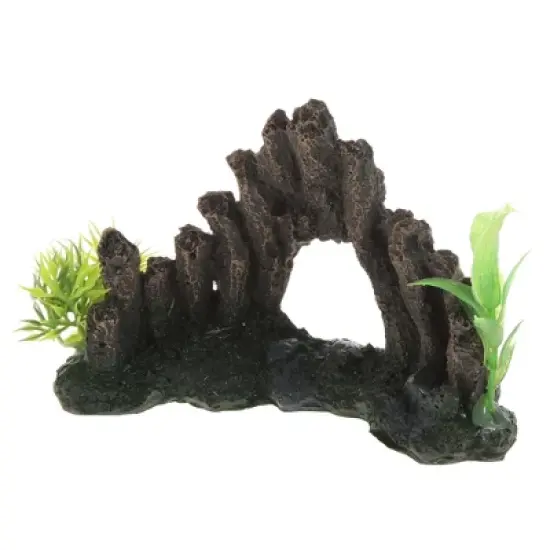 Unique Bargains Aquarium Terrariums Mountain for Fish Tank Landscape Decoration Gray Green 3.74" Height 1pcs image {6}