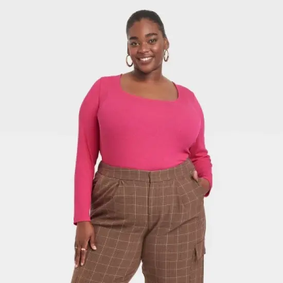 Women's Long Sleeve Slim Fit T-Shirt - A New Day&trade; image {4}