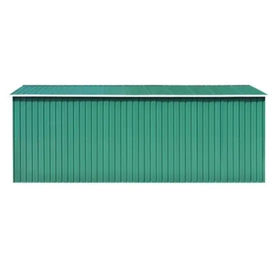 vidaXL Garden Shed Storage House for Tools Backyard Garage Patio Furniture Metal - Green 101.2" x 192.5" x 71.3" image {3}