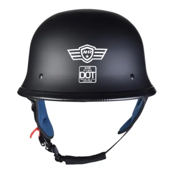 AHR RUN-G DOT German Style Motorcycle Half Helmet Open Face Cruiser Chopper Biker Skull Cap Helmet S/M/L/XL image {3}