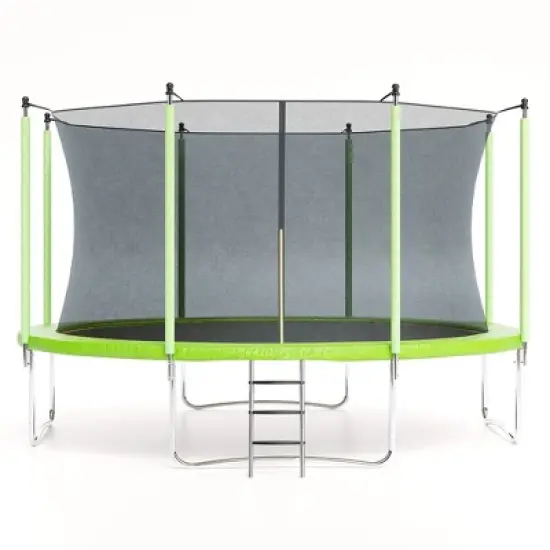 12FT Trampoline, Recreational Trampolines with Enclosure Net and Ladder image {9}