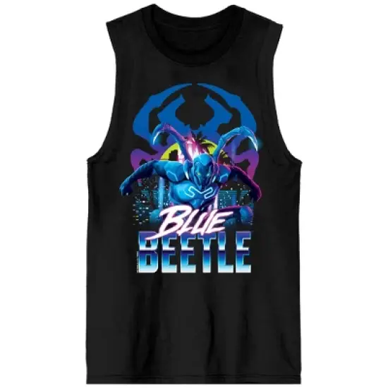 Blue Beetle Movie Key Art Crew Neck Sleeveless Black Men's Tank Top image {3}