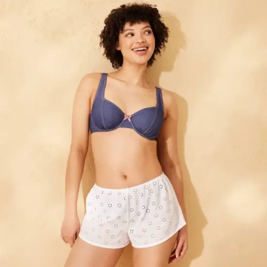 Women's Eyelet Low-Rise Cover Up Shorts - Wild Fable&trade; White image {2}