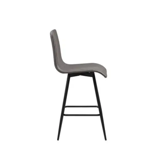 Adams Faux Leather Swivel Counter Height Barstool Gray - Ink+Ivy image {4}