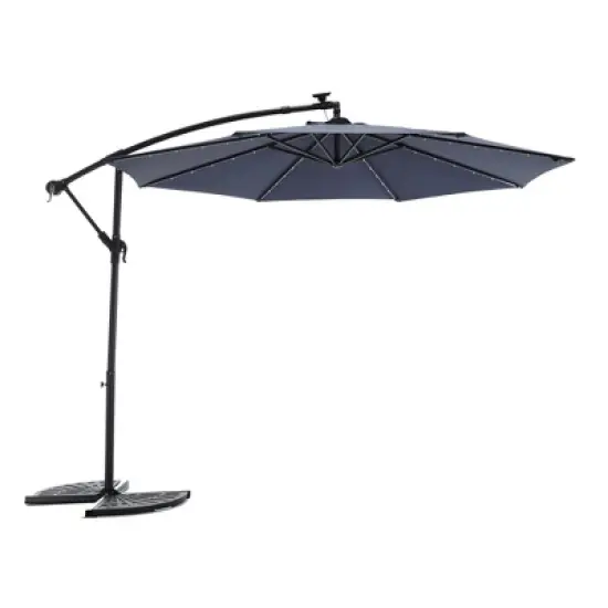 NicBex 10FT Pool Outdoor Waterproof Umbrella LED Patio Cantilever Umbrellas with Crank and Cross Base for Garden, Pool, Backyard, Patio image {12}