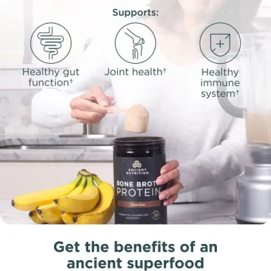 Ancient Nutrition Bone Broth Protein Powder - Chocolate - 17.8oz/20 Servings image {3}