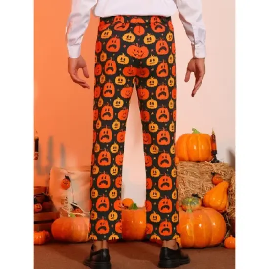 Lars Amadeus Men's Funny Party Cosplay Costume Halloween Pumpkin Printed Pants image {2}
