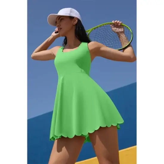 Attraco Women's Tennis Dress with Shorts Workout Golf Skirts with Pockets Athletic Dresses Sport Dresses image {12}