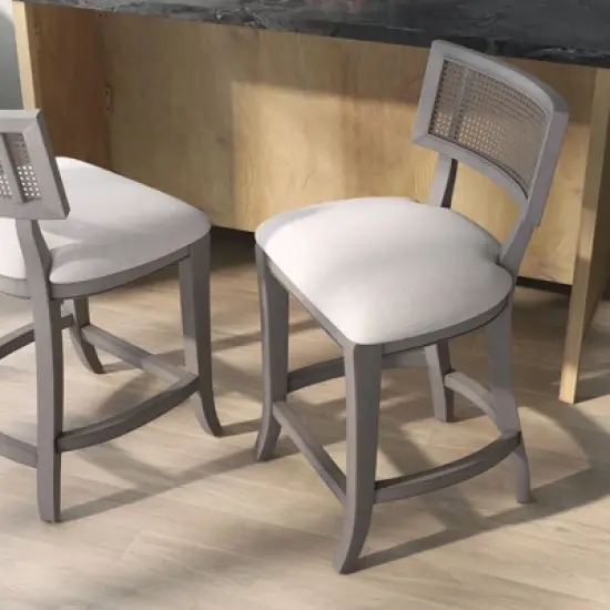 Roben Woven Cane Back Counter Height Barstools - HOMES: Inside + Out image {3}