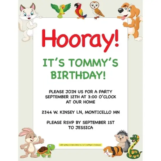 Great Papers Whimsical Animal Pals Everyday Letterhead Multicolored 50 Sheets/Pack (2025012) image {2}