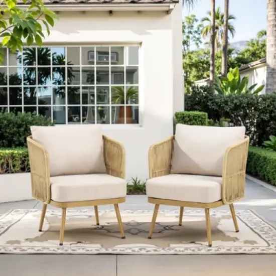 Outdoor Patio Furniture Set All Weather Wicker Conversation Set image {10}