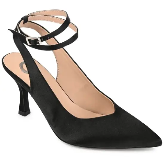 Journee Collection Womens Marcella Buckle Mid Stiletto Pointed Toe Pumps image {9}
