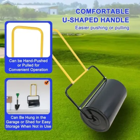 SKRAN High Capacity Lawn Roller, Can Fill Sand/Water, With Easy-Turn Plug and U-Shaped Ergonomic Handle for Convenient Push and Pull, for Garden, Farm image {4}