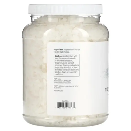 NOW Foods Solutions, 100% Pure Magnesium Flakes, 54 oz (1531 g) image {1}