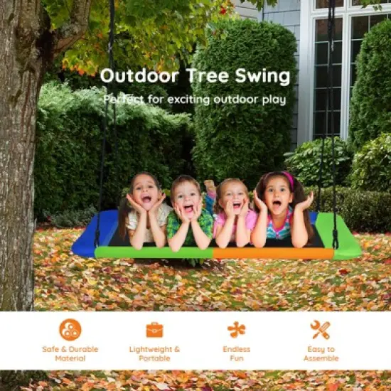 Infans 700lb Giant 60" Platform Tree Swing Outdoor w/ 2 Hanging Straps image {4}