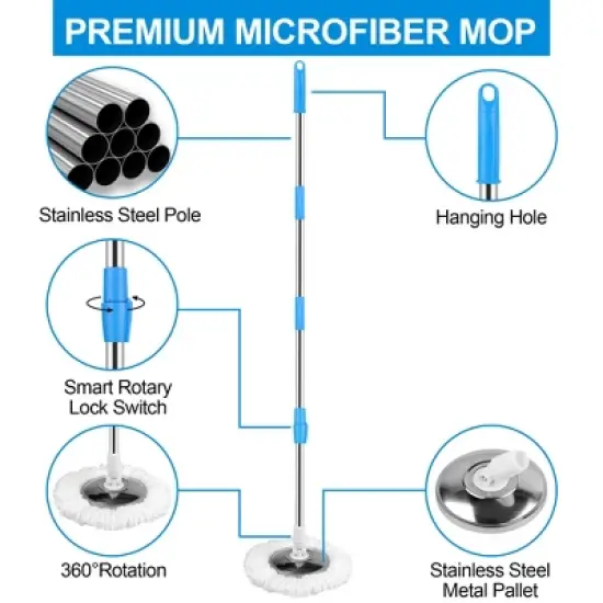 Spin Mop Bucket Set with Wheels image {5}