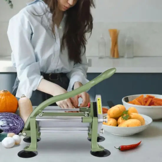 VEVOR French Fry Cutter, Potato Slicer with 1/2-Inch Stainless Steel Blade, Manual Potato Cutter Chopper with Suction Cups, Great for Potato image {1}