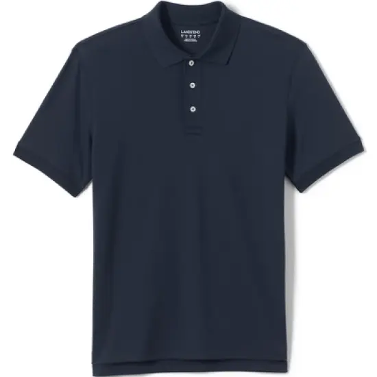 Lands' End School Uniform Men's Short Sleeve Tailored Fit Interlock Polo Shirt image {2}