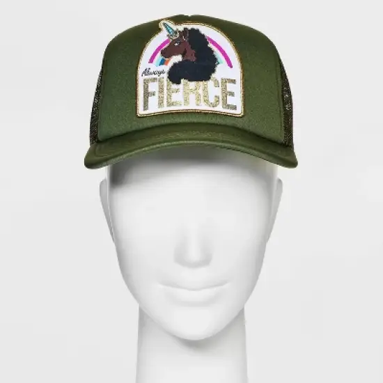 Women's Afro Unicorn Fierce Hat - Green image {1}