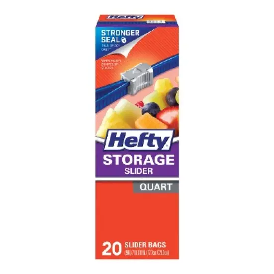 Hefty R8-1222 One Zip Storage Bag, 1 Quart image {1}