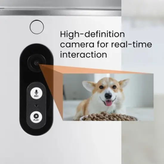 HOM Smart Pet Feeder - Automatic Cat Feeder and Dog Feeder with Portion Control and Programmable Feeding Time (4L) image {3}