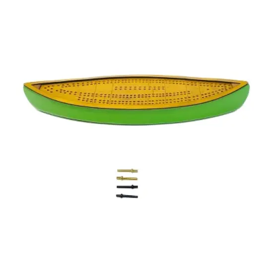 AreYouGame.com Canoe Cribbage Board Game: Strategy Board Game for Two Players with Pegs & Instructions image {2}