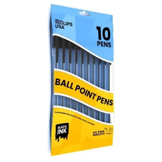 13267: Black Stick Pens, Pack of 10 (72 Packs) image {1}
