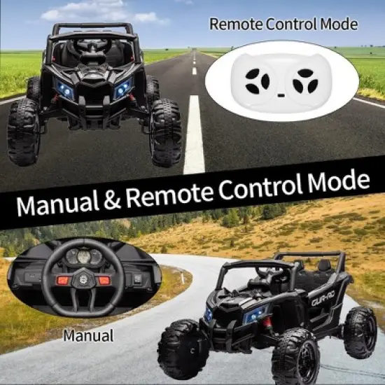 Kids Ride On Car, 24V Ride On UTV, Battery Powered Electric Off-Road UTV Car w/Remote Control, 200W Motor, Spring Suspension, LED Headlights image {2}