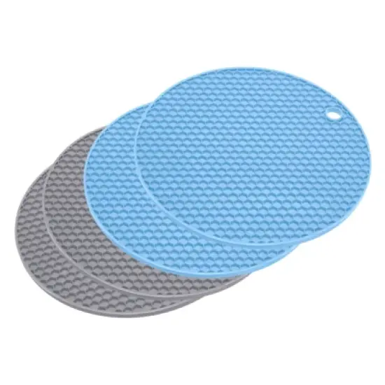 Unique Bargains Silicone Pot Holder Teapot Coaster Trivet Mat 4 Pcs image {17}