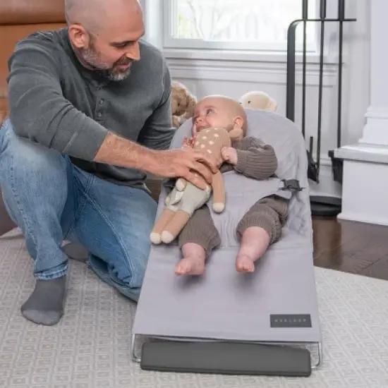 Evrloop Organic Baby Bouncer - Mist Grey image {6}
