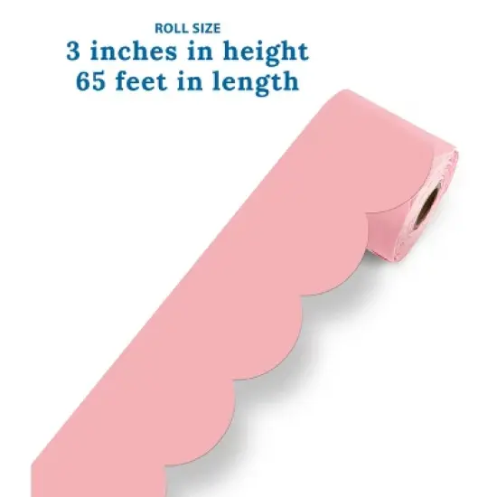 Carson Dellosa Education 65' Dusty Rose Rolled Scalloped Bulletin Board Borders (1 roll) image {2}