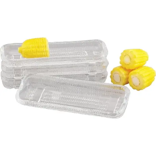 HIC Kitchen Corn Dishes, Glass, Set of 4, 8.5-Inches Clear image {2}