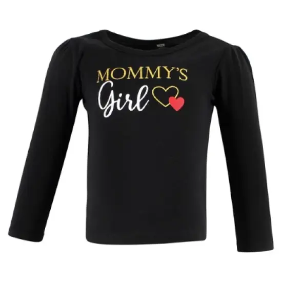 Hudson Baby Infant Girl Long Sleeve T-Shirts, Girl Mommy Red Black image {4}