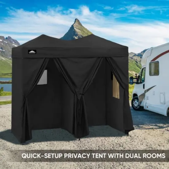 EAGLE PEAK Outdoor Changing Room 8x4, 2 Room Pop Up Portable Changing Room, Sun Shelter, Portable Dressing Room image {10}