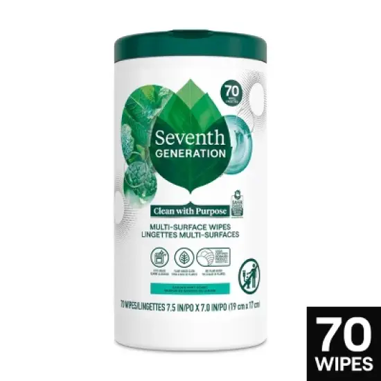 Seventh Generation Garden Mint Multi-Surface Cleaning Wipes - 70ct image {9}
