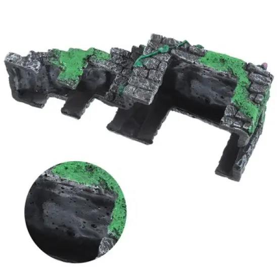 Unique Bargains Resin Tortoise Rock Turtle Basking Platform 9.5"x4.1"x3.4" Gray Green Purple 1 Pcs image {4}