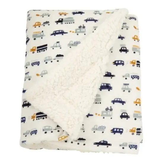 Lila and Jack Mink/Sherpa Blanket with Transportation Design image {3}