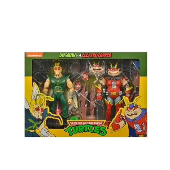 NECA Teenage Mutant Ninja Turtles Cartoon 7" Scale Bugman and Electro Action Figure Set - 2pk image {1}