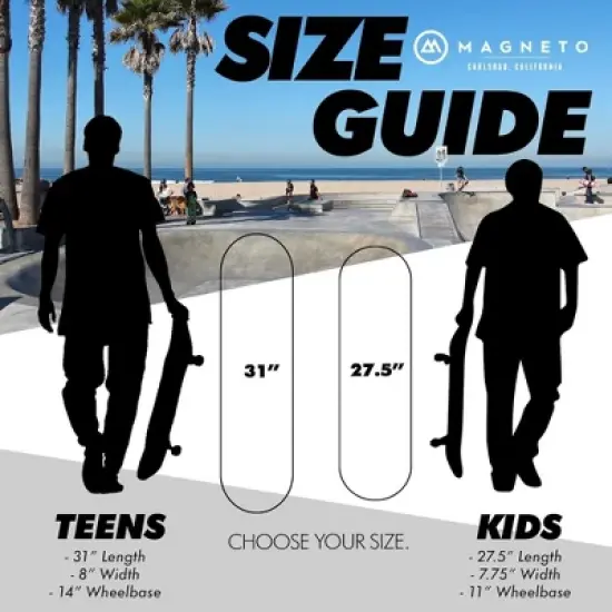 Magneto Skateboard | Maple Wood | ABEC 5 Bearings | Double Kick Concave Deck | For Beginners, Teens & Adults (Jacsen Terror) image {7}
