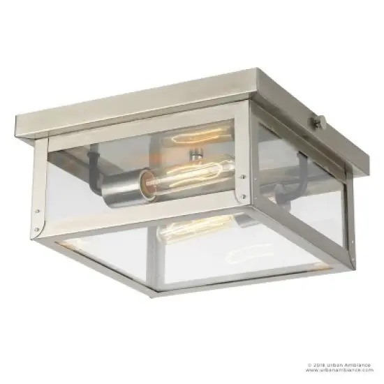 Urban Ambiance Luxury Modern Farmhouse Outdoor Ceiling,  5-1/2"H x 12-3/8"W,  Stainless Steel Finish, UHP1133 image {6}