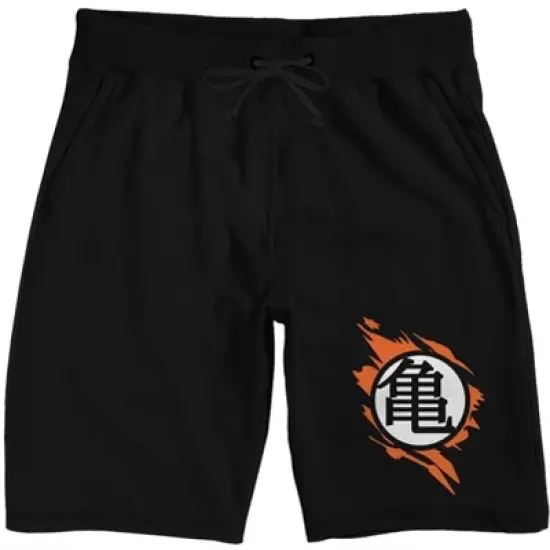 Dragon Ball Z Master Roshi Kanji Symbol Men's Black Sleep Pajama Shorts image {6}