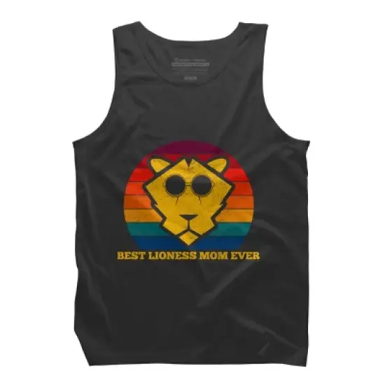 Men's Design By Humans Best Lioness Mom Ever Retro Stripes By Yernar Tank Top image {3}