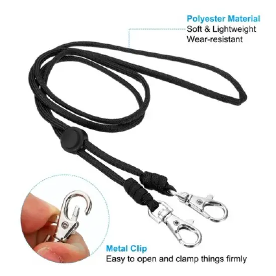 Unique Bargains Polyester Wear-resistant Lightweight ID Card Neck Lanyards with Hook image {3}